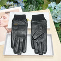GLOVES IN BLACK LAMBSKIN MIX WOOL 465071