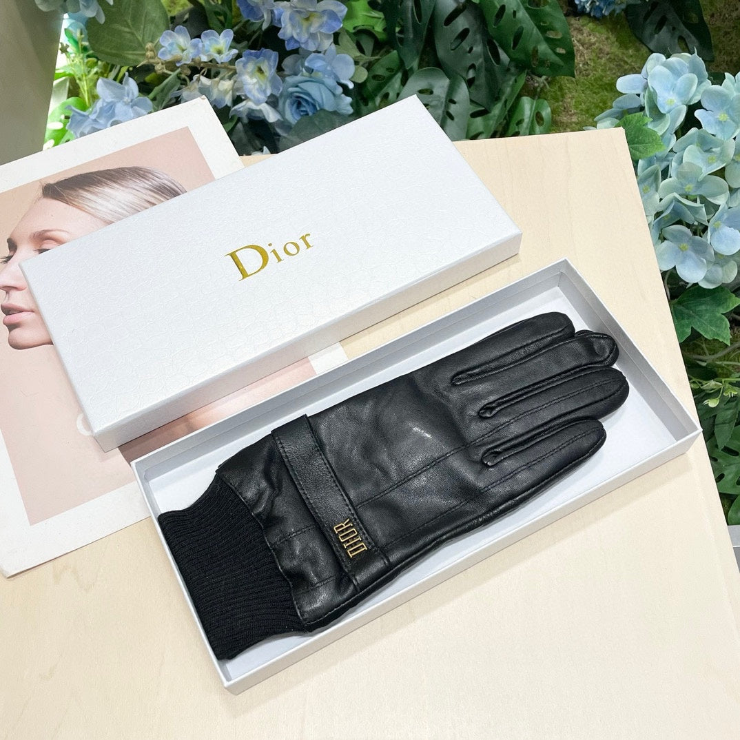 GLOVES IN BLACK LAMBSKIN MIX WOOL 465071