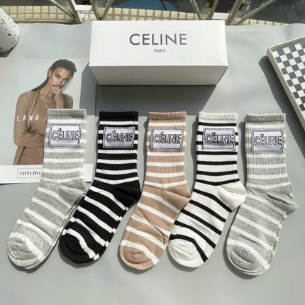 CELINE 26S CREW SOCKS 146445 (1 BOX)