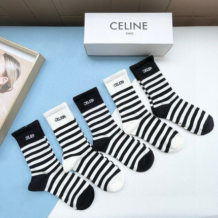 CELINE 26S CREW SOCKS 155643 (1 BOX)