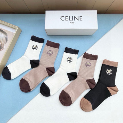 CELINE 26S CREW SOCKS 155644 (1 BOX)