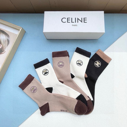 CELINE 26S CREW SOCKS 155644 (1 BOX)