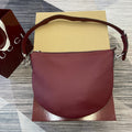 BODY SHOULDER BAG 40 IN BURGUNDY RED CALFSKIN SILVER HARDWARE