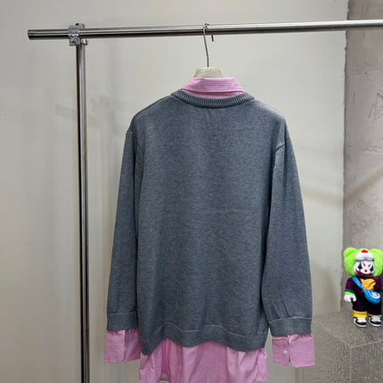 BALENCIAGA 26S LAYERED SHIRT V-NECK KNIT SWEATER 307