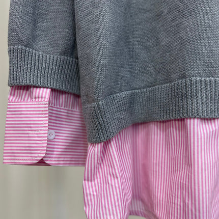 BALENCIAGA 26S LAYERED SHIRT V-NECK KNIT SWEATER 307
