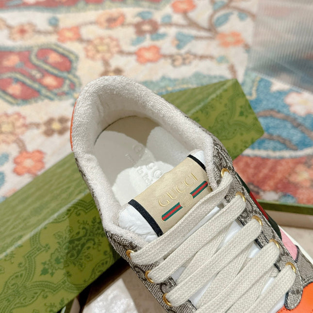 GUCCI 26S SCREENER SNEAKER IN BEIGE MIX LIGHT PINK CANVAS