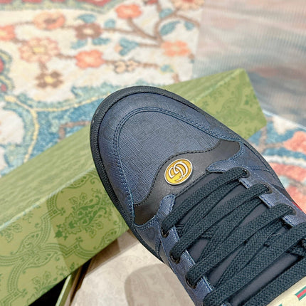 GUCCI 26S SCREENER SNEAKER IN NAVY BLUE CANVAS