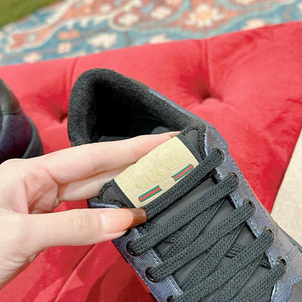 GUCCI 26S SCREENER SNEAKER IN NAVY BLUE CANVAS