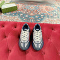 GG RHYTON TRAINER CHARCOAL AND LIGHT GRAY CALFSKIN