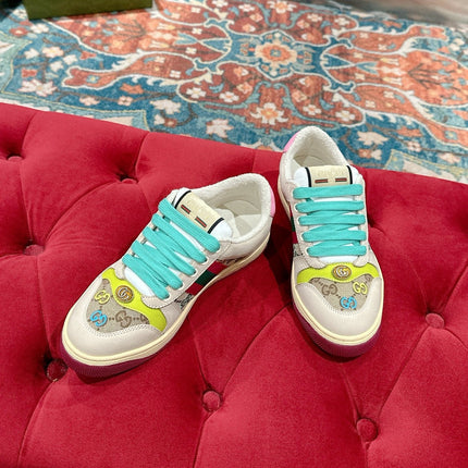 GUCCI 26S SCREENER SNEAKER IN MULTICOLOR SUEDE AND CANVAS