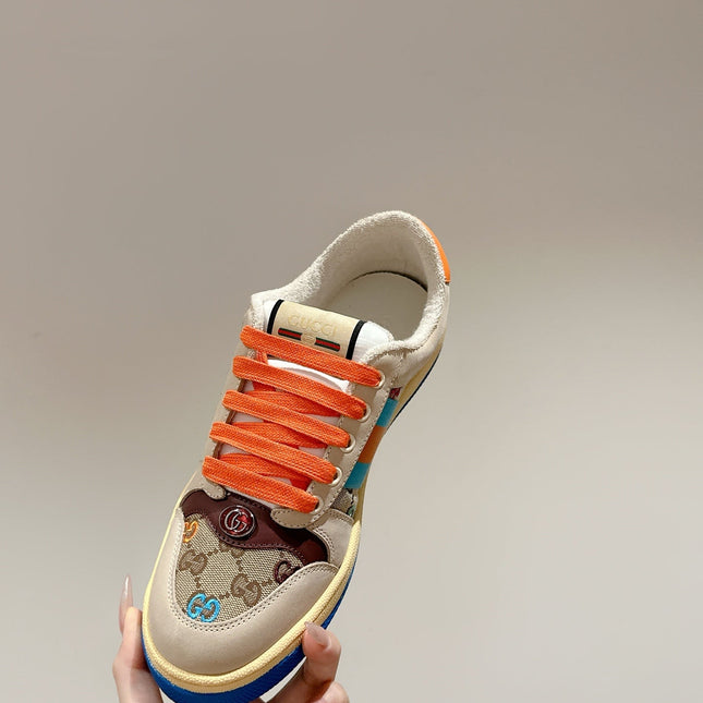GUCCI 26S SCREENER SNEAKER IN MULTICOLOR SUEDE AND CANVAS STYLE 2