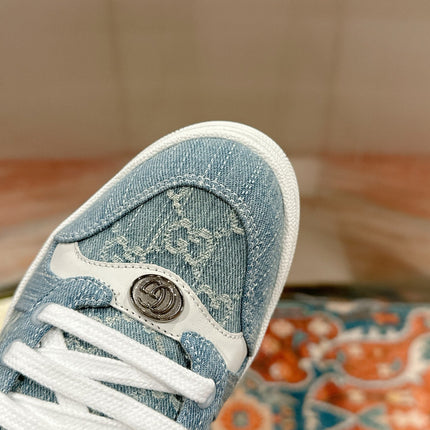 GUCCI 26S SCREENER SNEAKER IN LIGHT BLUE DENIM
