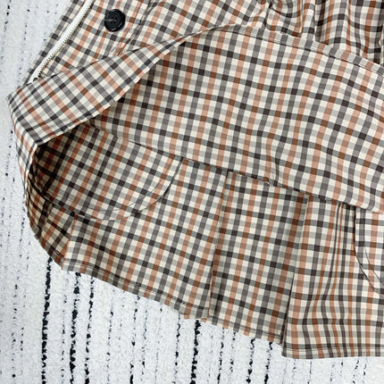MIUMIU PLAID ELASTIC WAIST SKIRT 228067