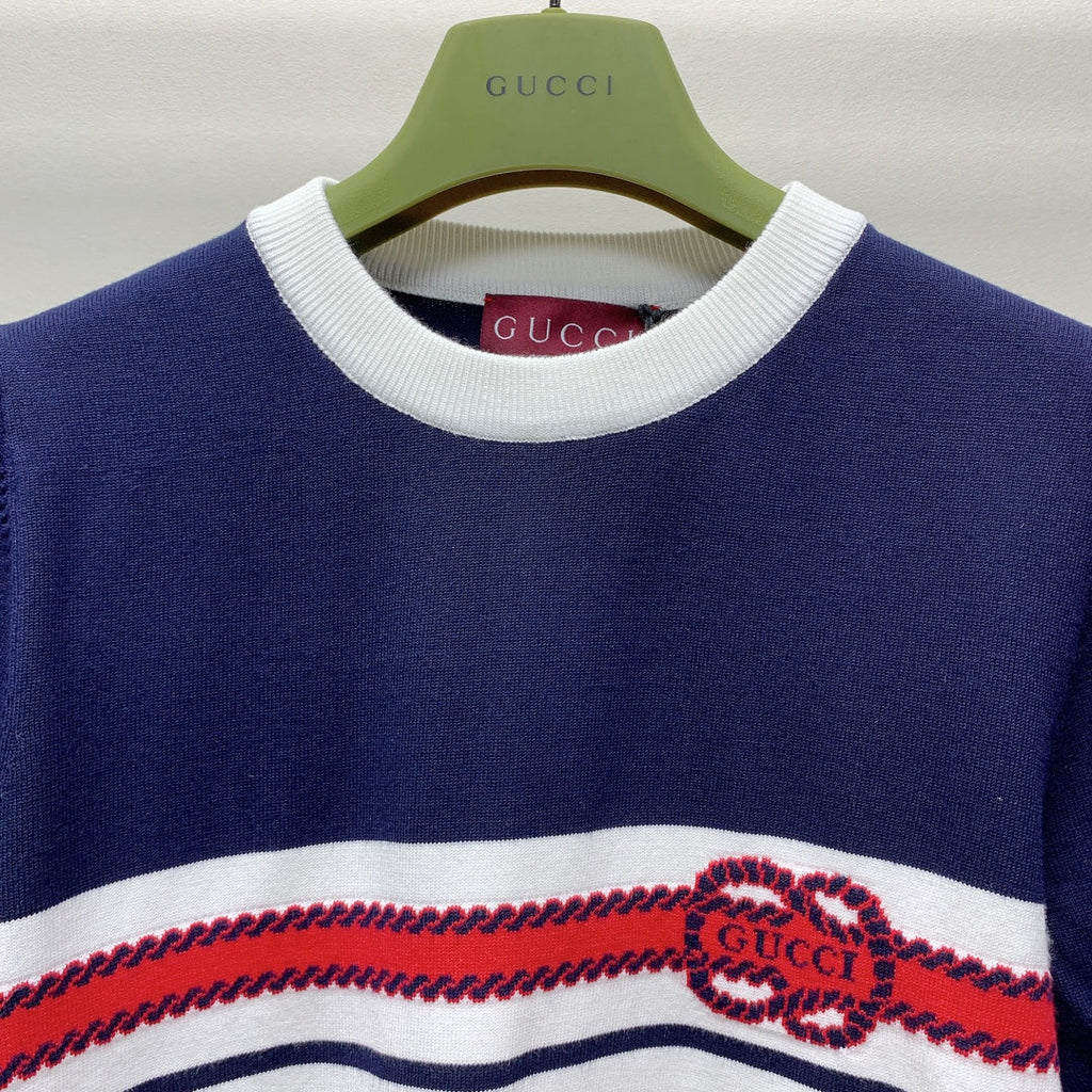 GUCCI SHORT-SLEEVE KNIT TOP 253100