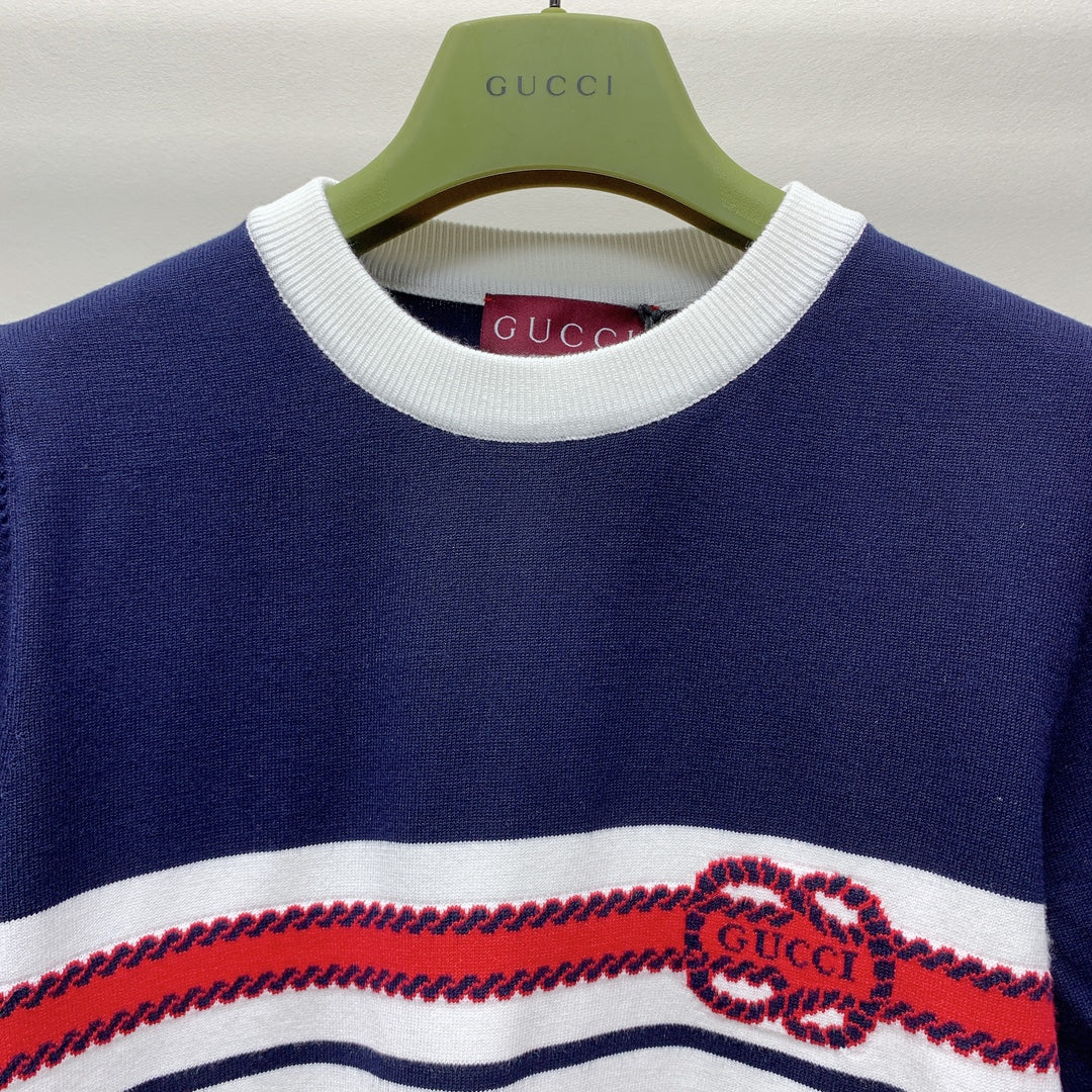 GUCCI SHORT-SLEEVE KNIT TOP 253100