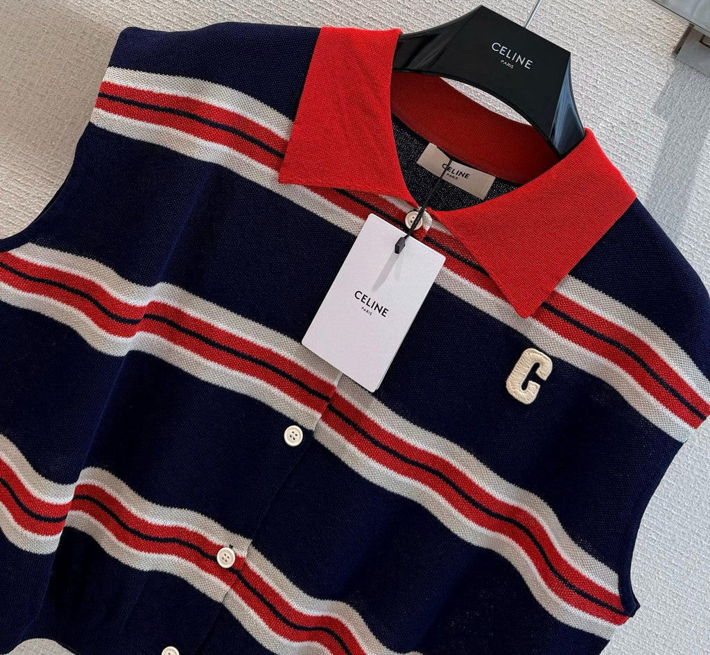 CELINE 26S SLEEVELESS POLO TOP 393