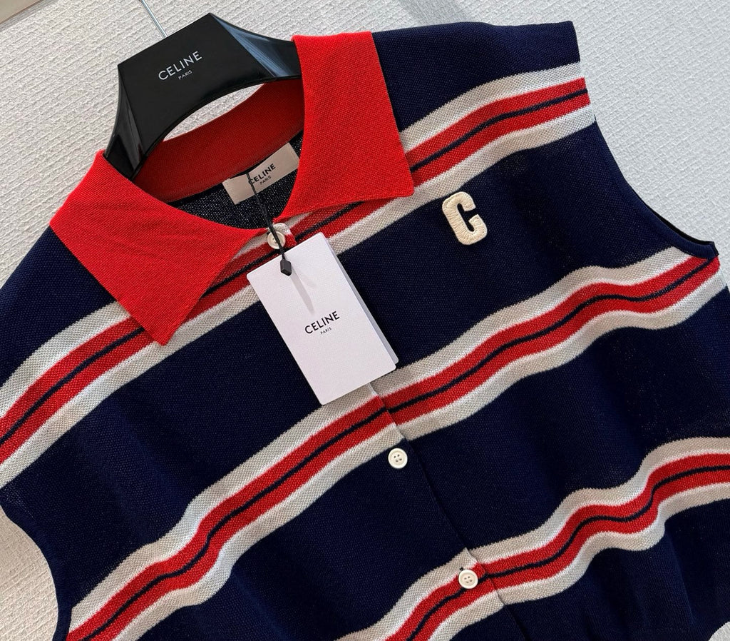 CELINE 26S SLEEVELESS POLO TOP 393