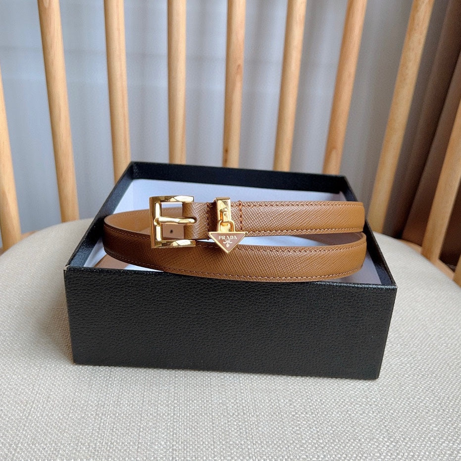 PRADA 25S BELT 15 MM IN BROWN CALFSKIN 571358