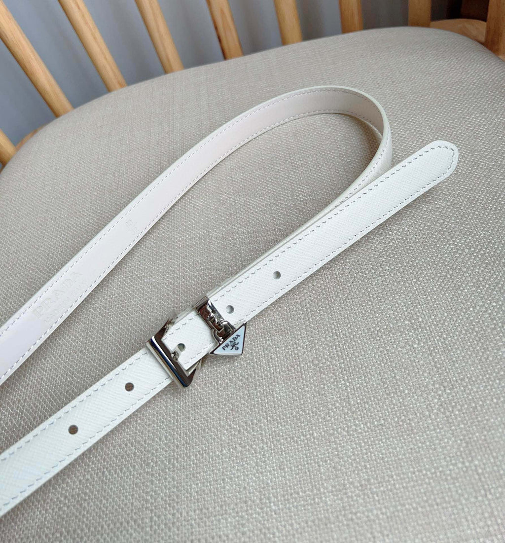 PRADA 25S BELT 15 MM IN WHITE CALFSKIN 571359