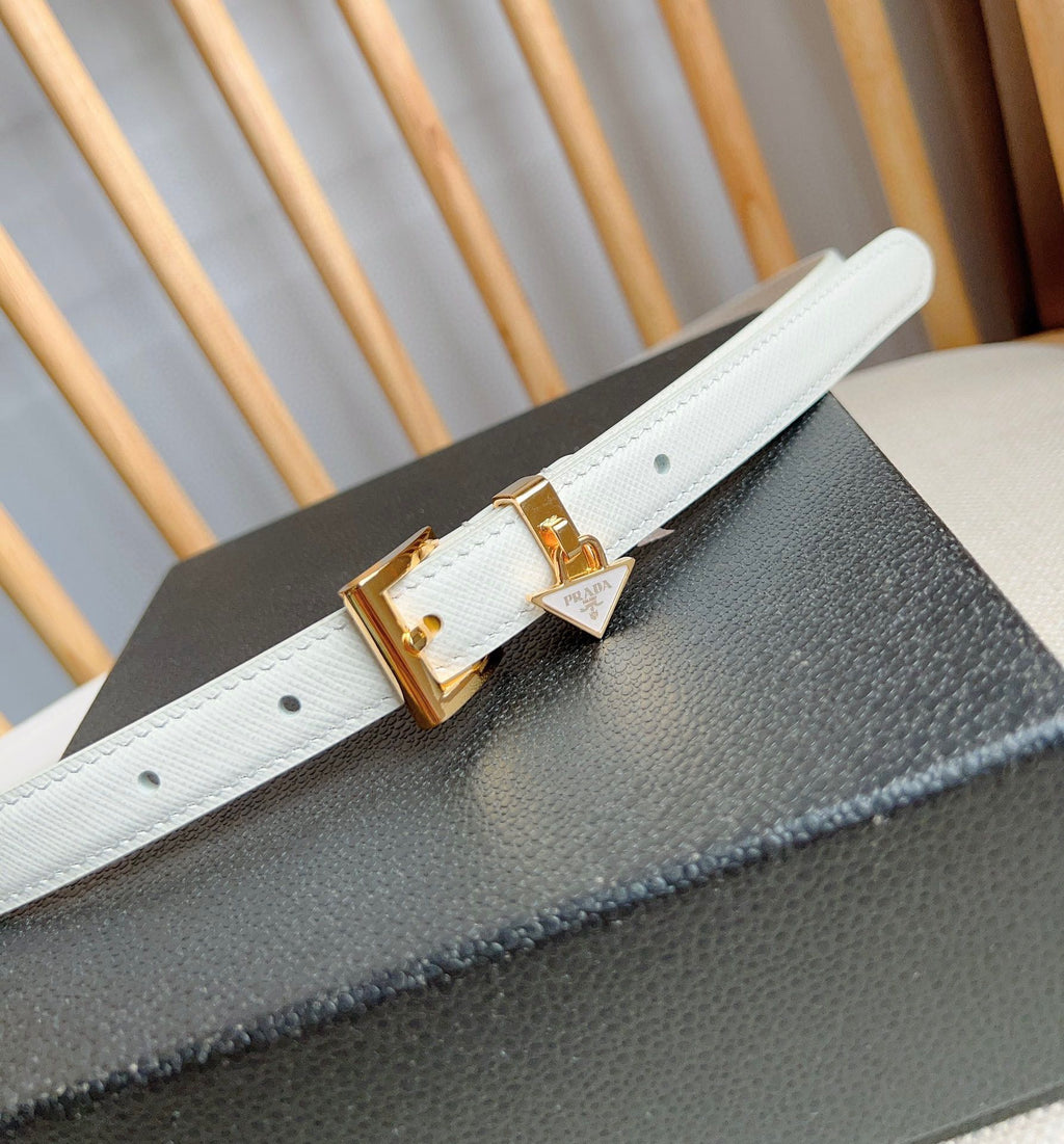 PRADA 25S BELT 15 MM IN WHITE CALFSKIN 571360