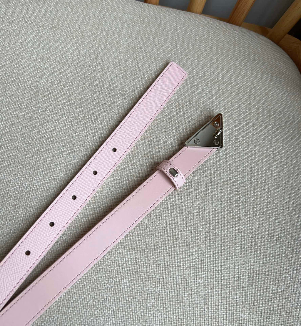 PRADA 25S BELT 20 MM IN LIGHT PINK CALFSKIN 571386