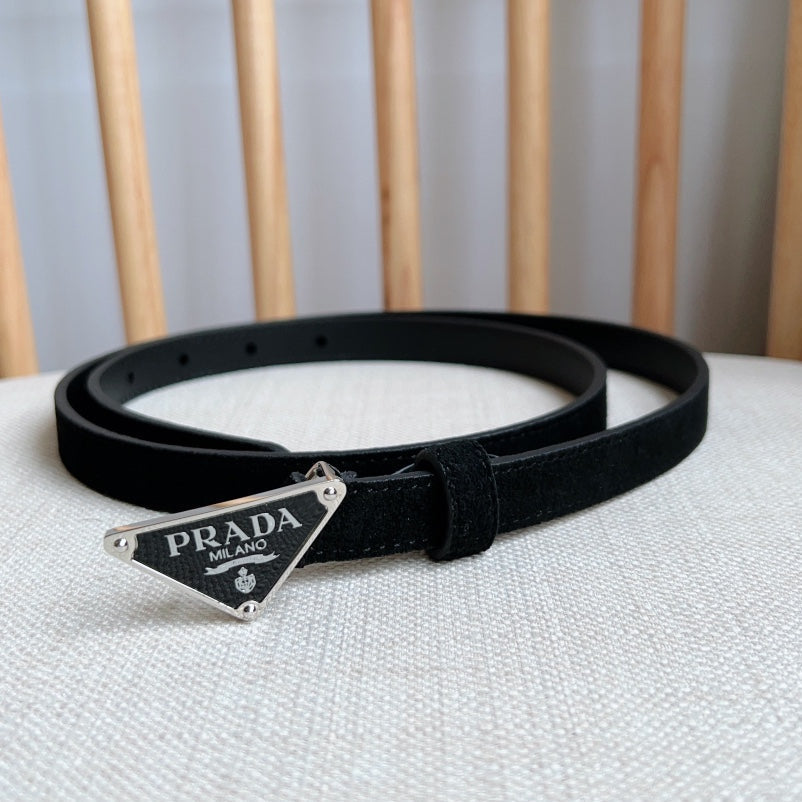 PRADA 25S BELT 15 MM IN BLACK SUEDE 541734