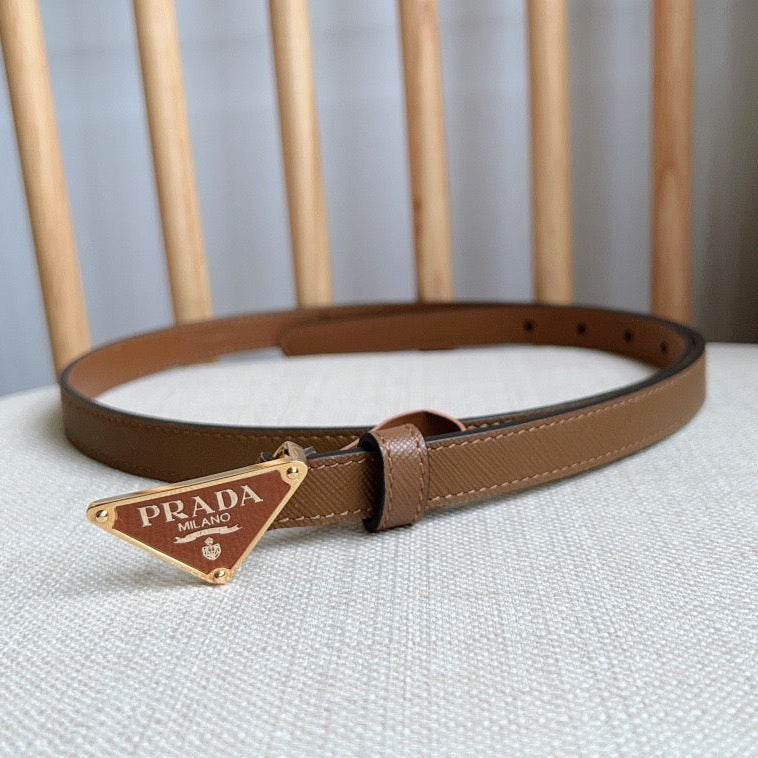 PRADA 25S BELT 15 MM IN BROWN CALFSKIN 598408
