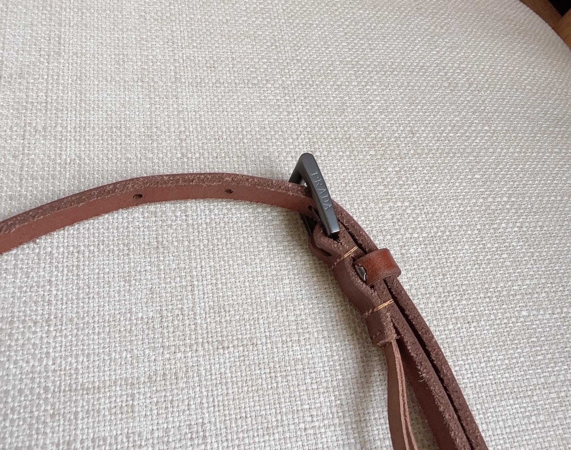 PRADA 26S BELT 10 MM IN BROWN CALFSKIN 661491