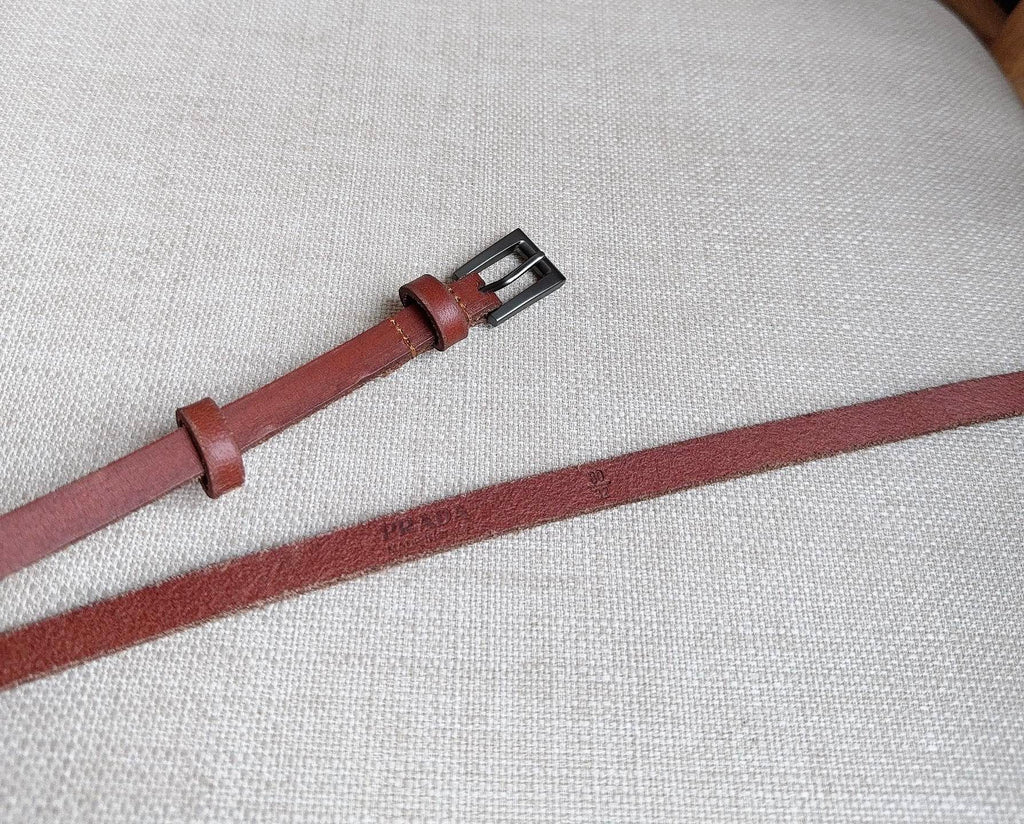 PRADA 26S BELT 10 MM IN BROWN CALFSKIN 661491