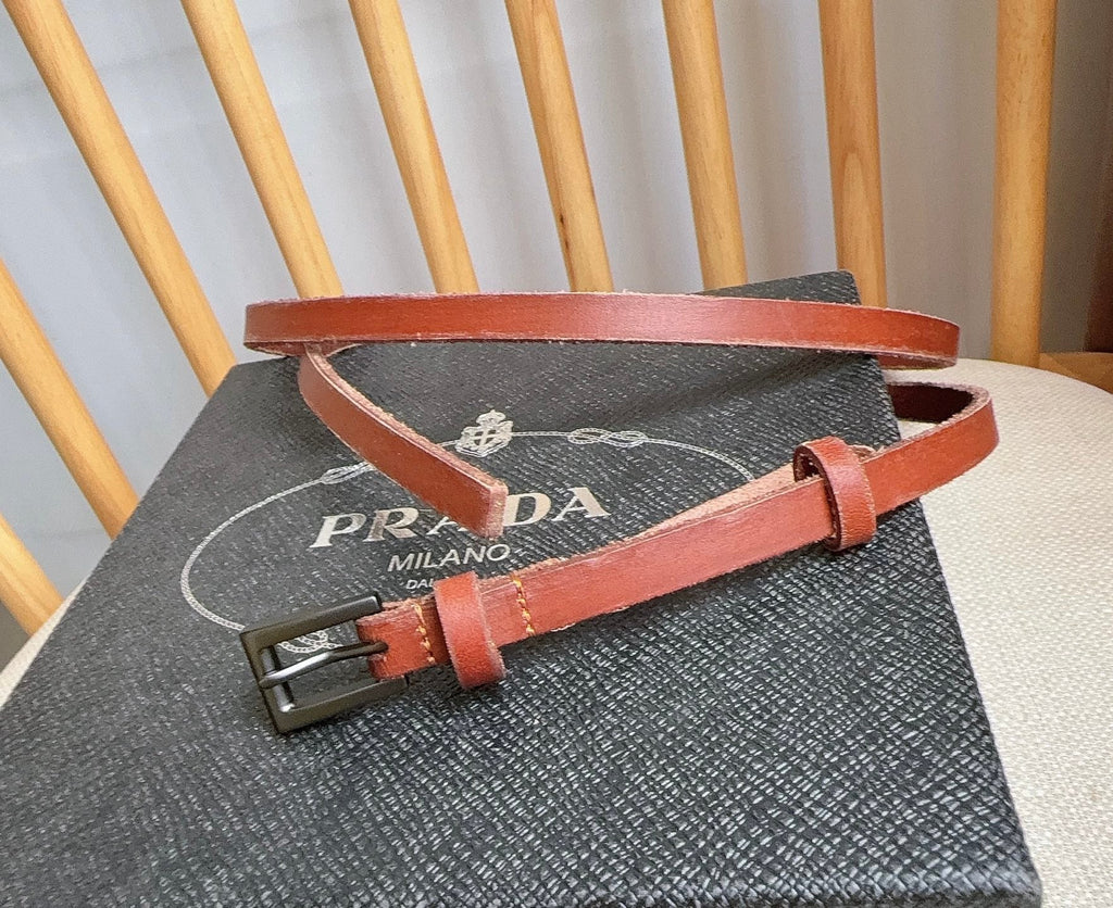 PRADA 26S BELT 10 MM IN BROWN CALFSKIN 661491
