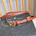 PRADA 25S BELT 10 MM IN REDDISH BROWN CALFSKIN 598369