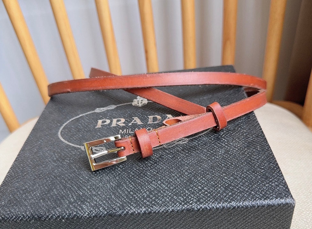 PRADA 26S BELT 10 MM IN BROWN CALFSKIN 661493