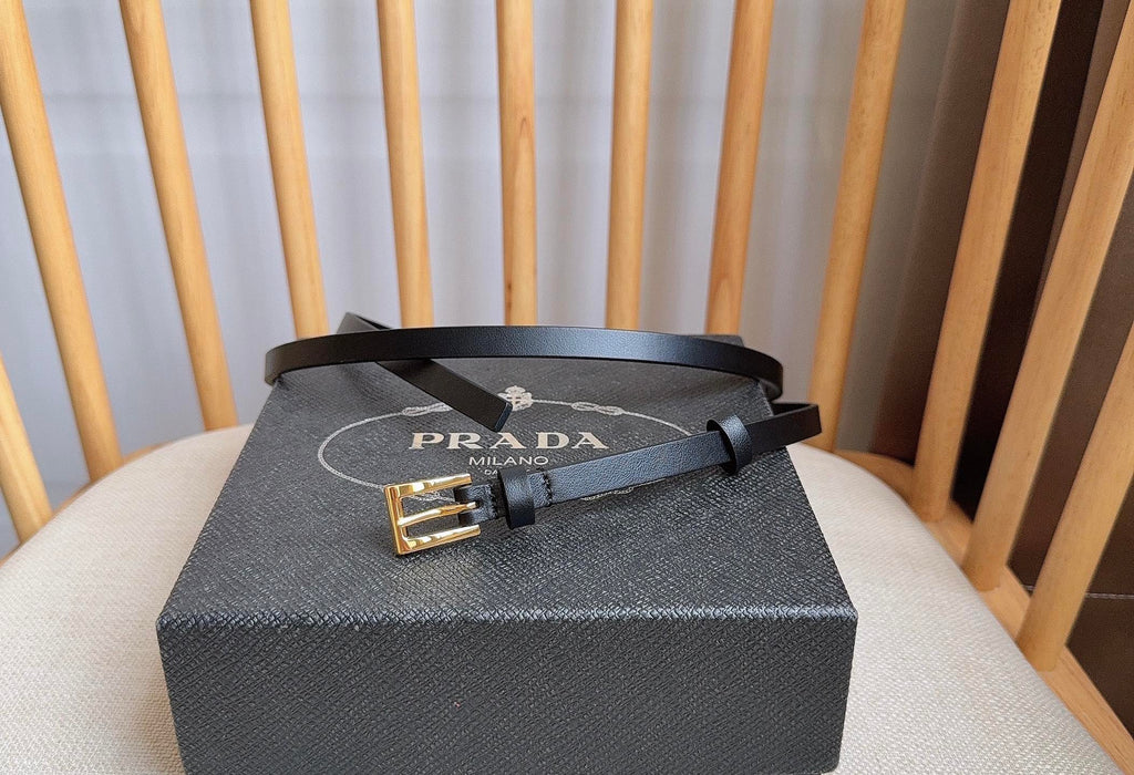 PRADA 26S BELT 10 MM IN BLACK CALFSKIN 661495