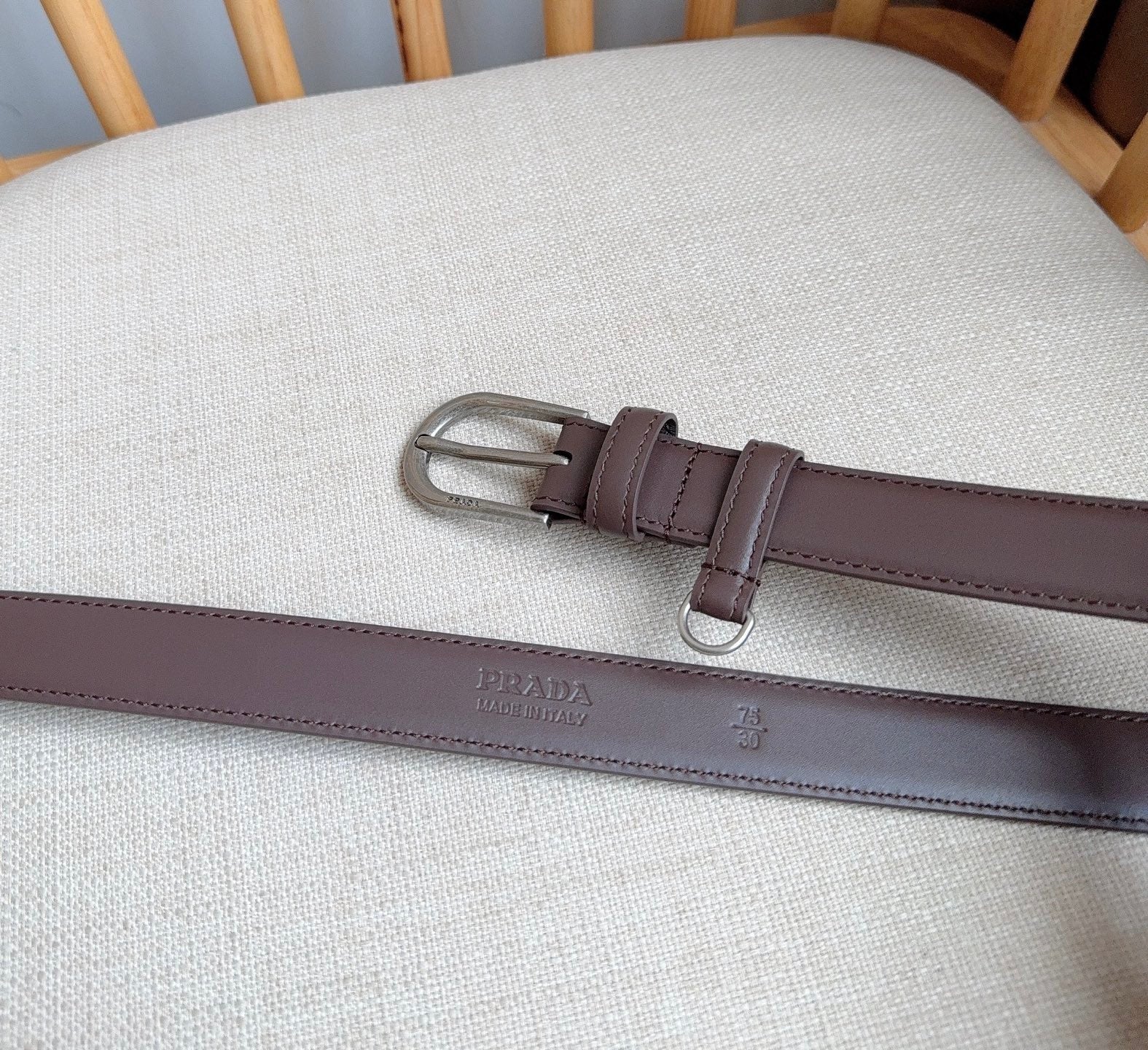 PRADA 26S BELT 25 MM IN BROWN CALFSKIN 658539