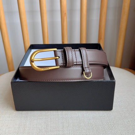 PRADA 26S BELT 25 MM IN BROWN CALFSKIN 658540