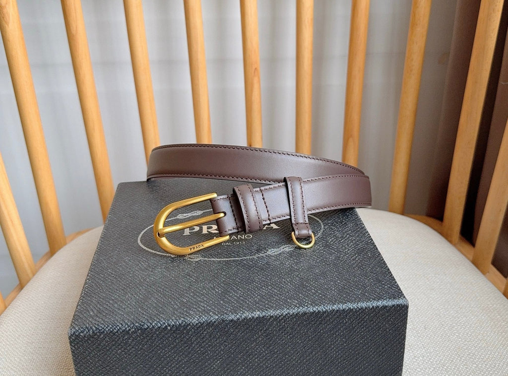 PRADA 26S BELT 25 MM IN BROWN CALFSKIN 658540