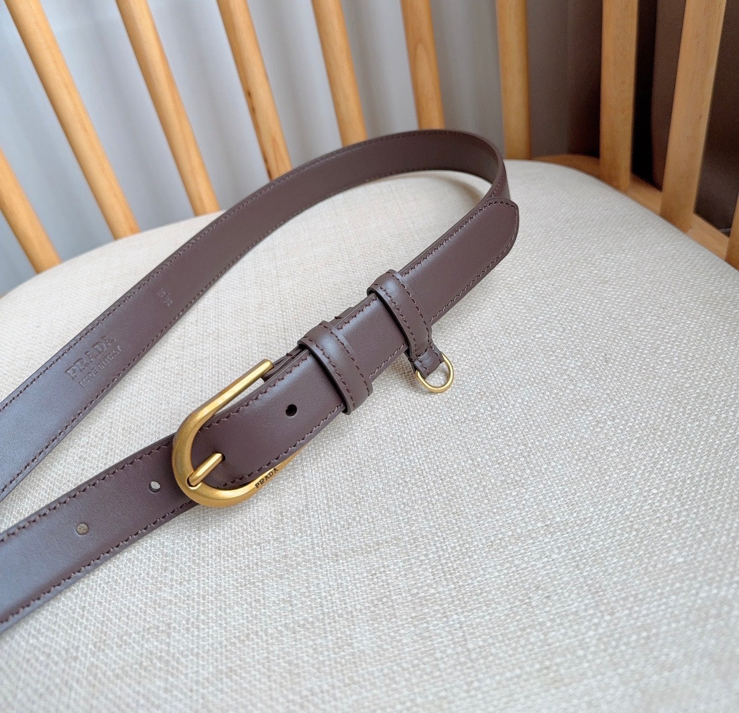 PRADA 26S BELT 25 MM IN BROWN CALFSKIN 658540