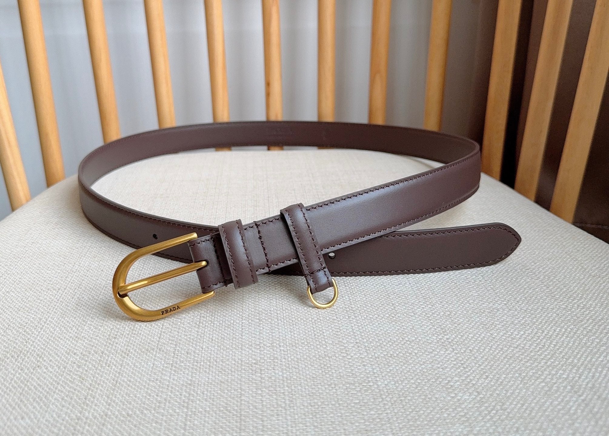 PRADA 26S BELT 25 MM IN BROWN CALFSKIN 658540
