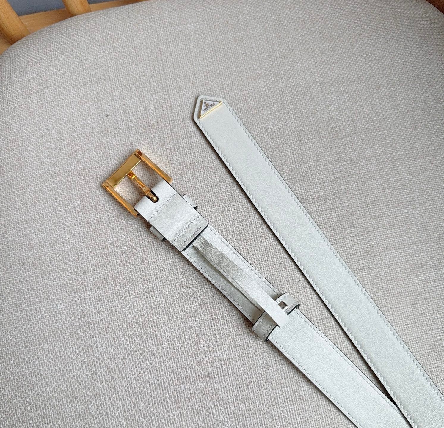 PRADA 26S BELT 25 MM IN WHITE CALFSKIN 658570