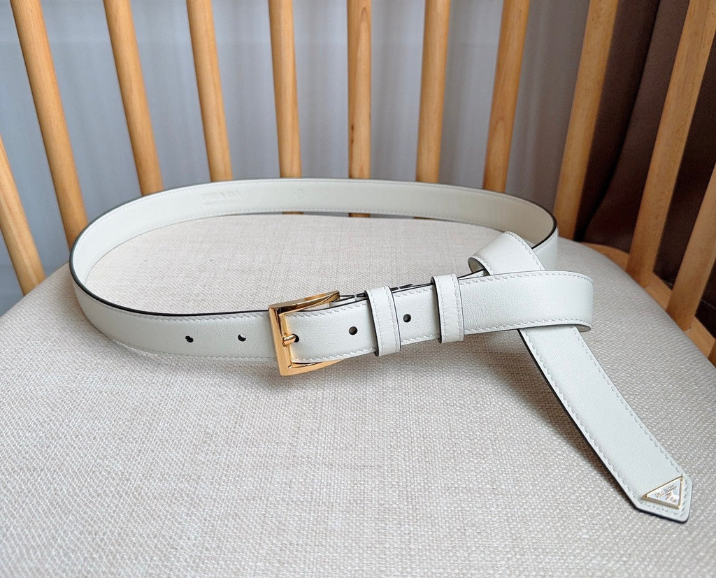 PRADA 26S BELT 25 MM IN WHITE CALFSKIN 658570