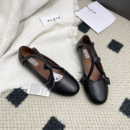 ALAIA 26S BALLET TECKEL IN BLACK CALFSKIN