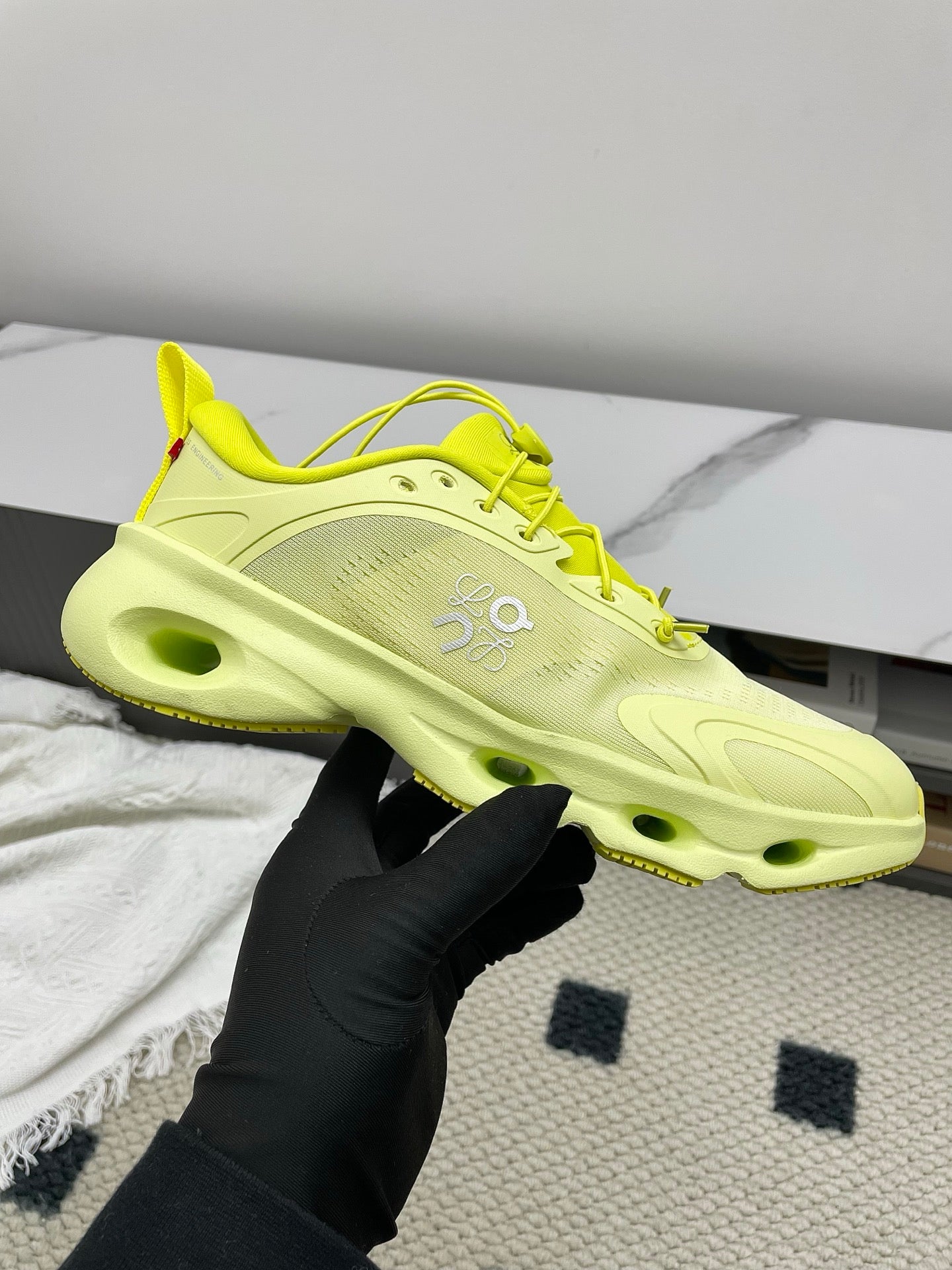 LOEWE 26S CLOUDSOLO SNEAKERS IN LIME YELLOW RECYCLED POLYESTER