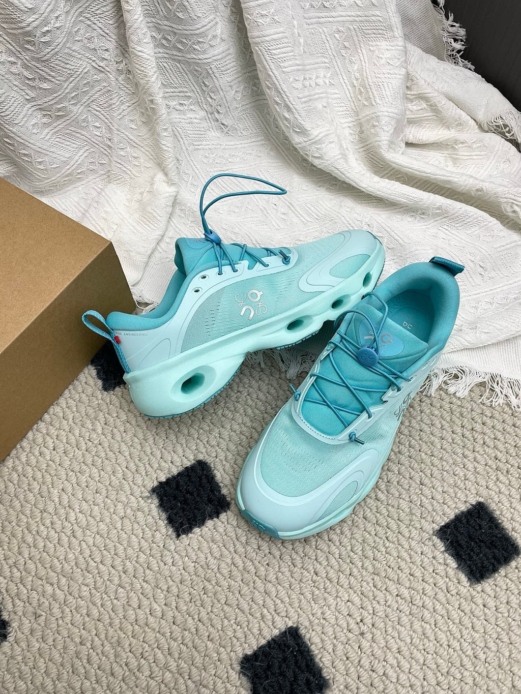 LOEWE 26S CLOUDSOLO SNEAKERS IN AQUA BLUE RECYCLED POLYESTER