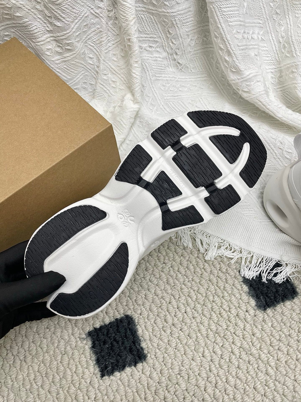 LOEWE 26S CLOUDSOLO SNEAKERS IN WHITE RECYCLED POLYESTER