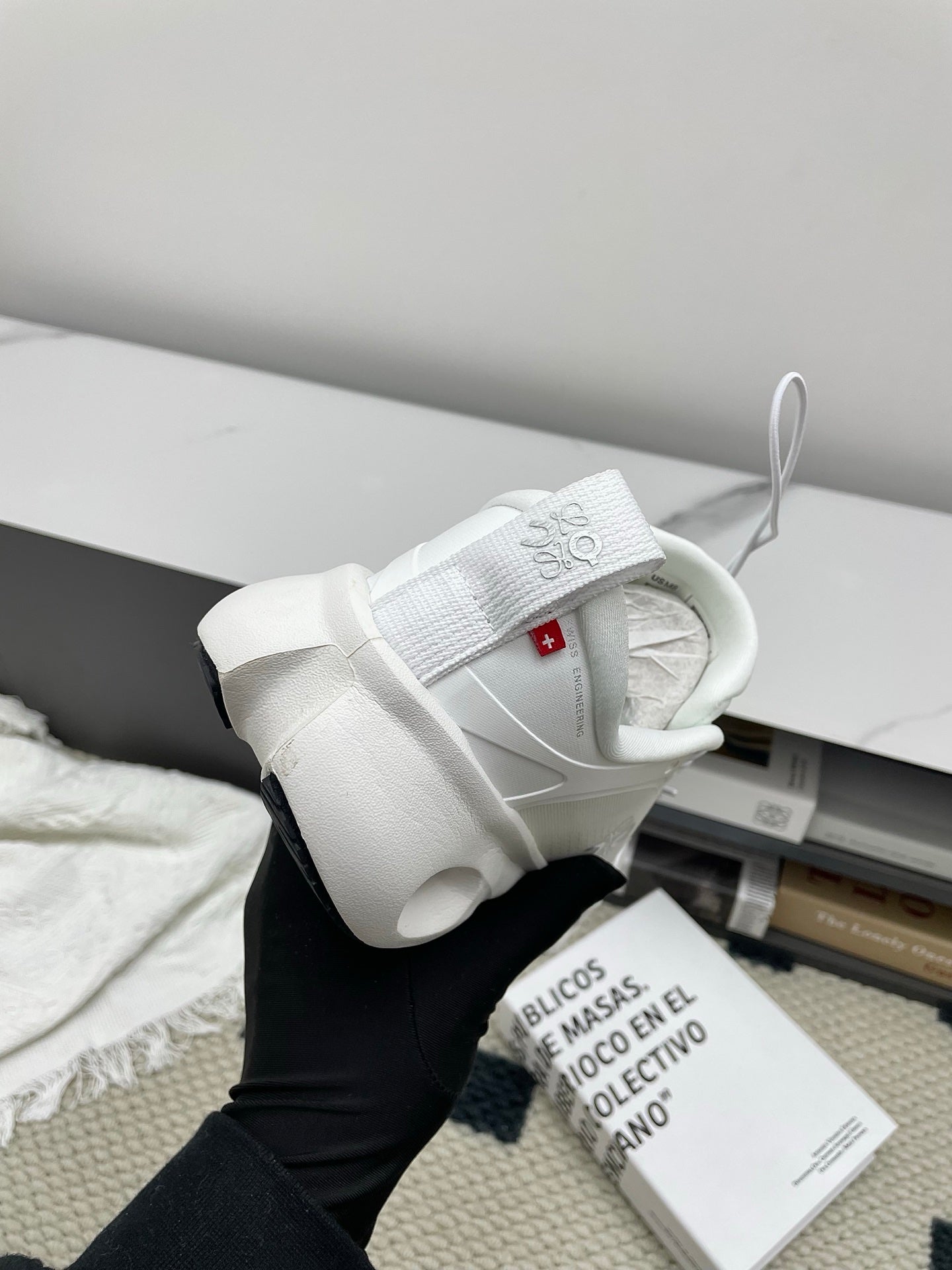 LOEWE 26S CLOUDSOLO SNEAKERS IN WHITE RECYCLED POLYESTER