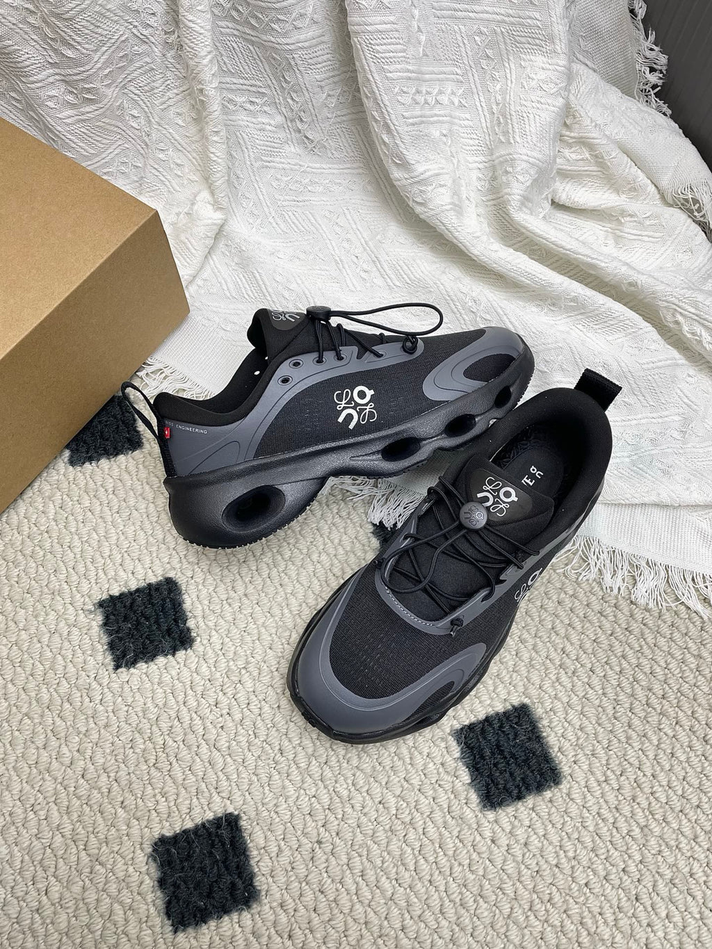 LOEWE 26S CLOUDSOLO SNEAKERS IN BLACK RECYCLED POLYESTER