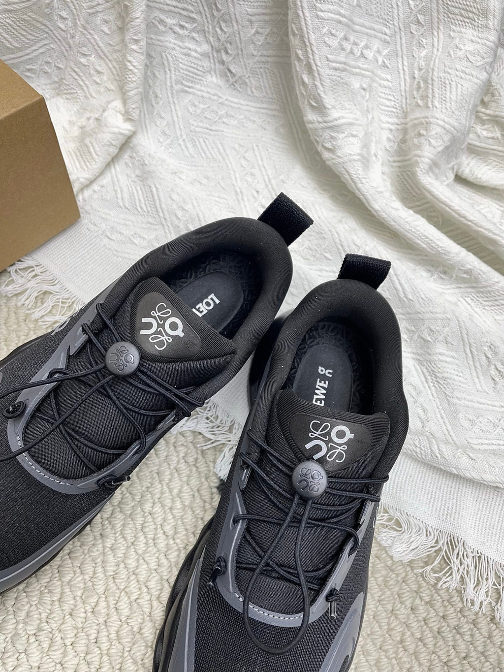LOEWE 26S CLOUDSOLO SNEAKERS IN BLACK RECYCLED POLYESTER