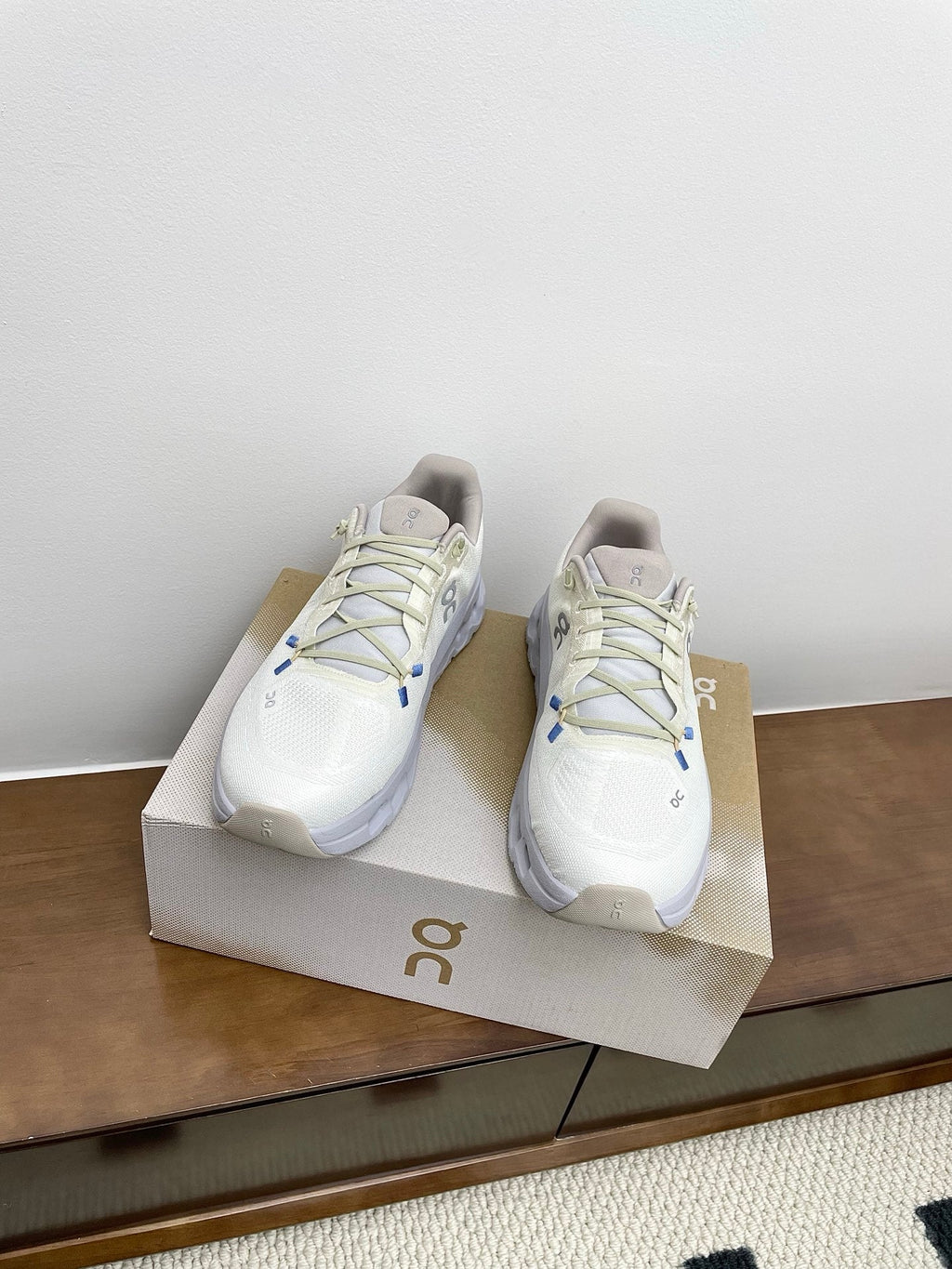 LOEWE 26S CLOUDTILT SNEAKER IN WHITE AND LIGHT GRAY RECYCLED POLYESTER