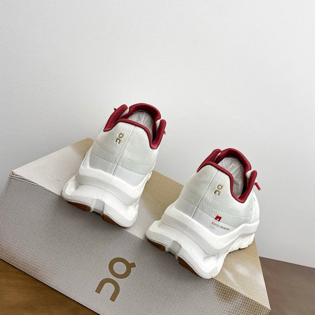 LOEWE 26S CLOUDTILT SNEAKER IN WHITE AND RED RECYCLED POLYESTER