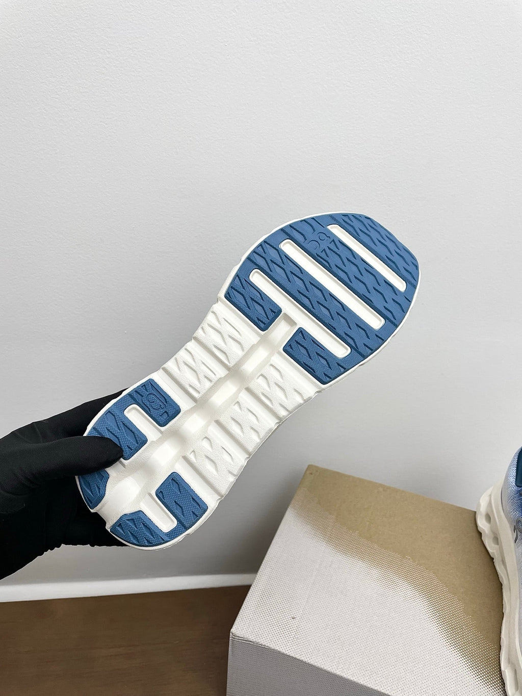 LOEWE 26S CLOUDTILT SNEAKER IN BLUE IVORY RECYCLED POLYESTER